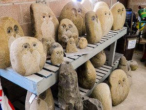 Hand Carved Stone Owls